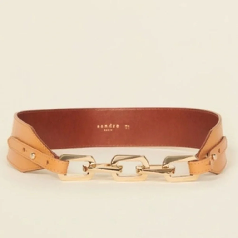 NWT Sandro Galvanized Chain Embellished Belt - sz 1